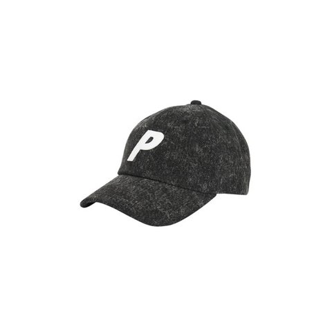 Palace P 6-PANEL ACID WASH BLACK