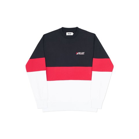 Palace BLAZED DROP SHOULDER CREW BLACK / RED / WHITE - Colorway