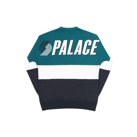 Palace BLAZED DROP SHOULDER CREW GREEN / WHITE / BLACK