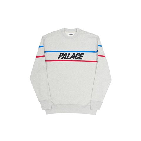 Palace DOUBLE RIPE CREW GREY MARL - Colorway