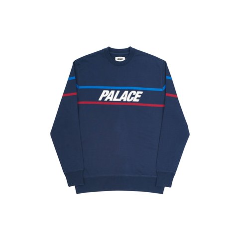 Palace DOUBLE RIPE CREW NAVY - Colorway