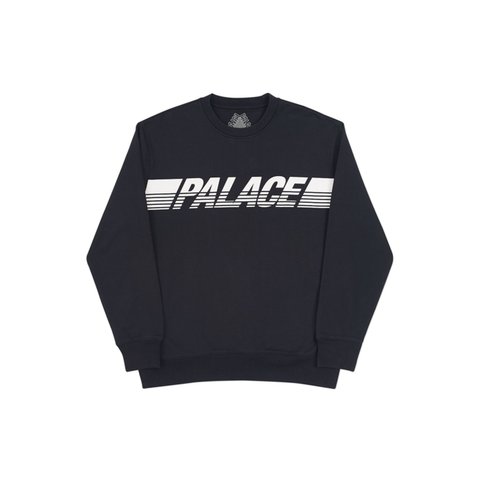 Palace LINE CREW BLACK - Colorway
