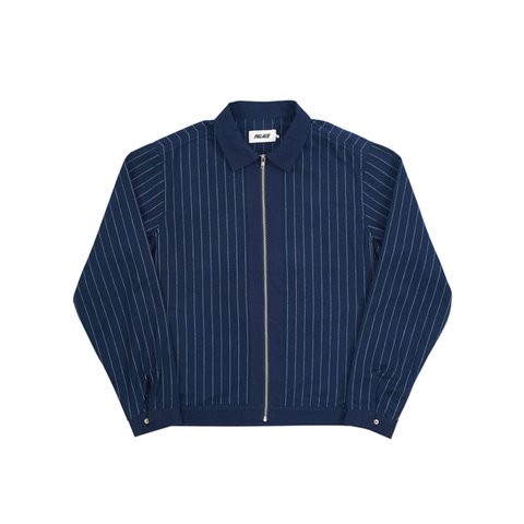Palace PINSTRIPE ZIP SHIRT NAVY - Colorway
