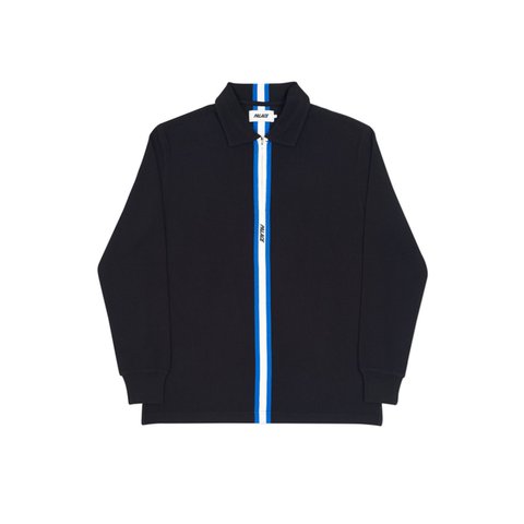 Palace VERTICAL WEAVE ZIP POLO BLACK - Colorway