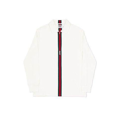 Palace VERTICAL WEAVE ZIP POLO WHITE - Colorway