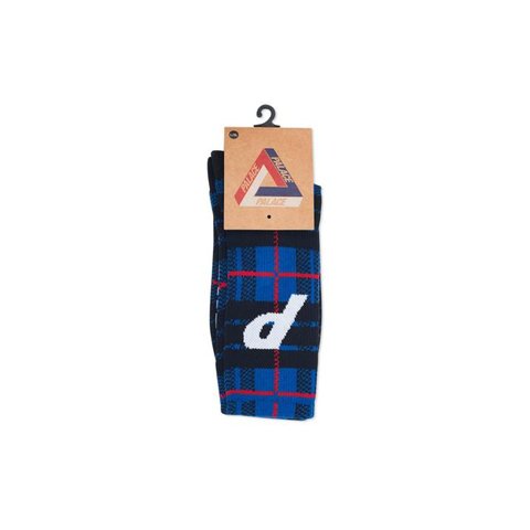 Palace P SOCK TARTAN BLUE