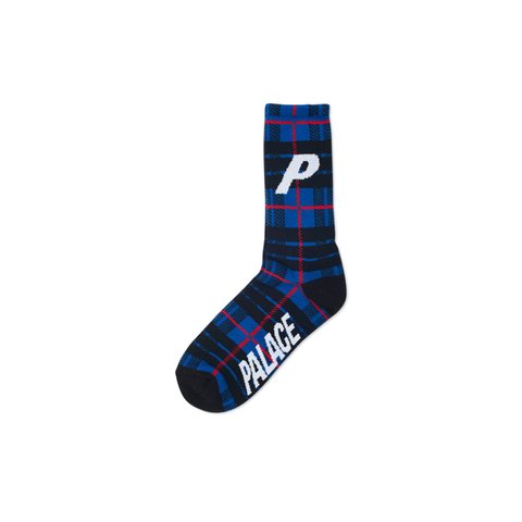 Palace P SOCK TARTAN BLUE - Colorway