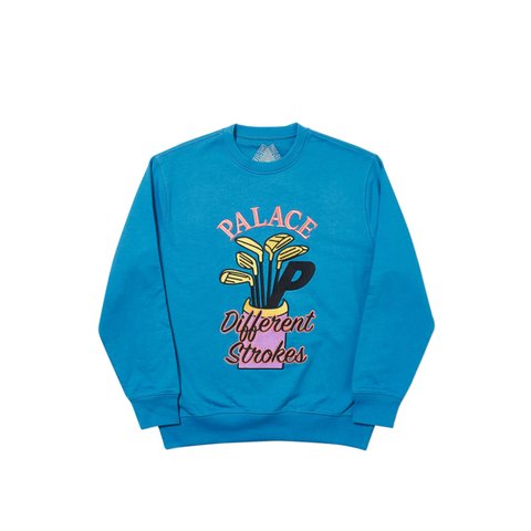 Palace DIF STROKES CREW BLUE - Colorway