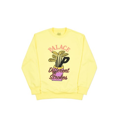 Palace DIF STROKES CREW LIGHT YELLOW - Colorway