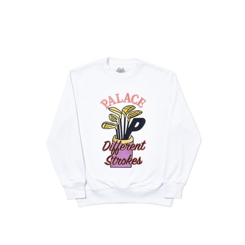 Palace DIF STROKES CREW WHITE - Colorway