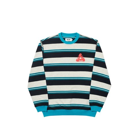 Palace RIBBED FOR PLEASURE CREW MARL / TEAL / BLACK - Colorway