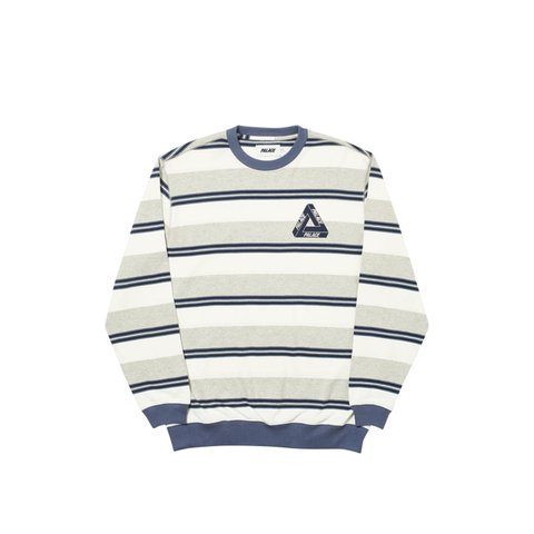 Palace RIBBED FOR PLEASURE CREW MARL / WHITE / GREY - Colorway