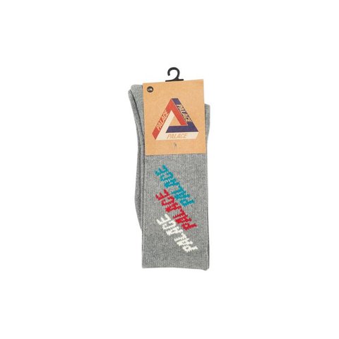 Palace REPEAT FONT SOCK GREY MARL