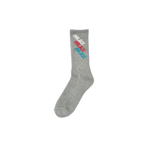 Palace REPEAT FONT SOCK GREY MARL - Colorway