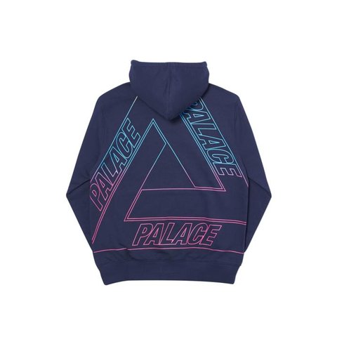 Palace LINEAR TRIPLE FADE HOOD NAVY