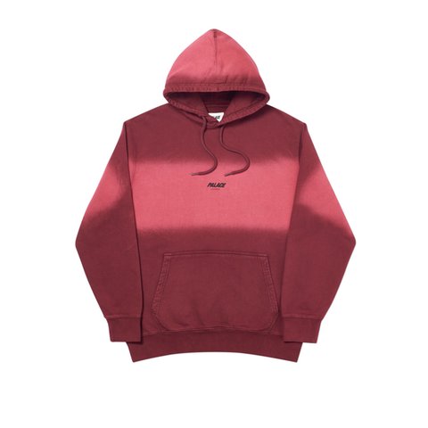 Palace FADER DIP DYE HOOD RED - Colorway