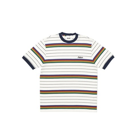 Palace MERSHY-PEA STRIPEY T-SHIRT WHITE - Colorway