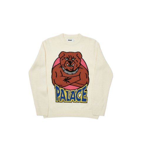 Palace BULLDOG KNIT OFF WHITE - Colorway