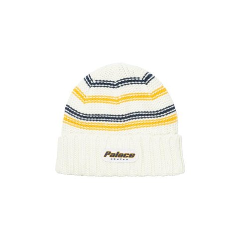 Palace STRIPE RIB BEANIE WHITE