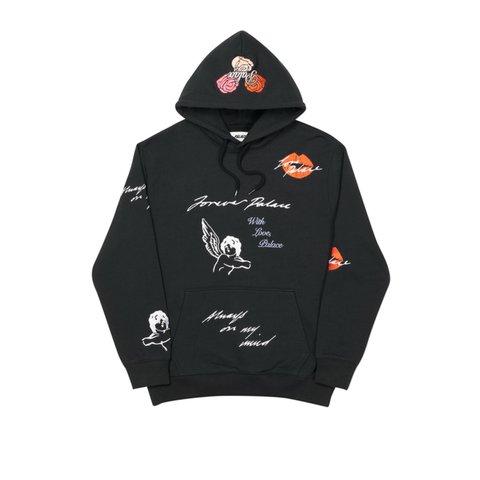Palace LOVE LETTER HOOD BLACK - Colorway