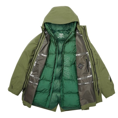 Palace OPTICAL 2-IN-1 GORE-TEX PARKA OLIVE / OPTICAL GREEN - Colorway