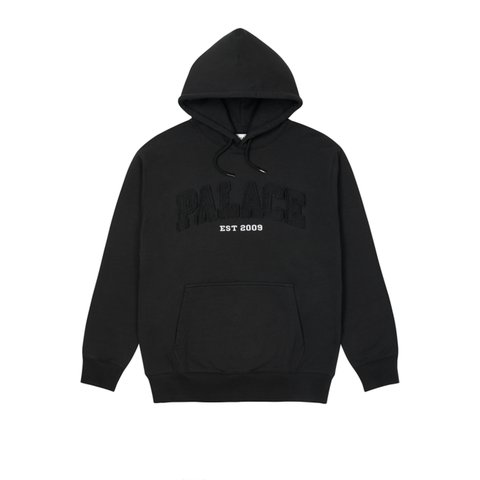 Palace DROP SHOULDER DENIM APPLIQUE HOOD BLACK - Colorway