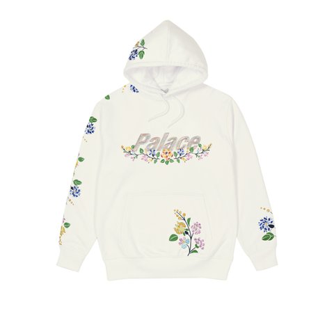 Palace FLOWER STITCH HOOD WHITE - Colorway