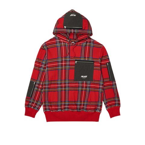 Palace FLIGHT POCKET HOOD RED TARTAN - Colorway