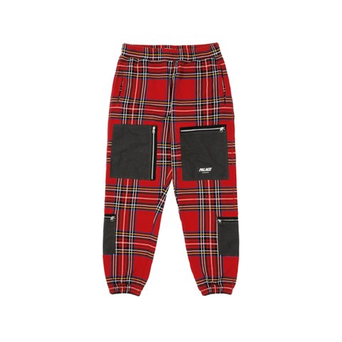 Palace FLIGHT POCKET JOGGERS RED TARTAN - Colorway