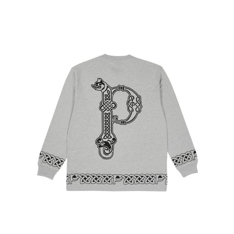 Palace YE OLDE P LONGSLEEVE GREY MARL