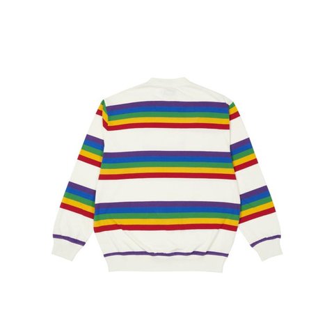 Palace RAINBOW STRIPE LONGSLEEVE WHITE