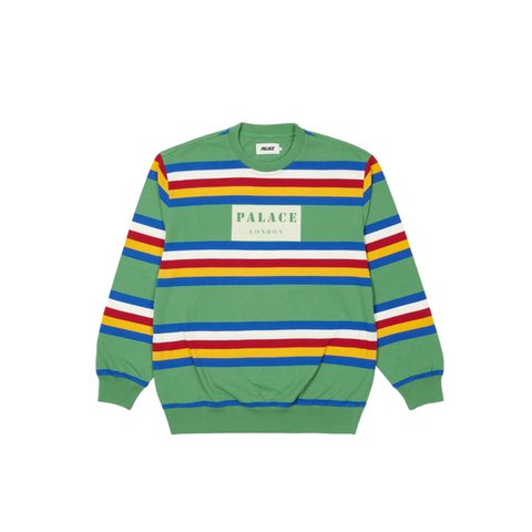 Palace RAINBOW STRIPE LONGSLEEVE GREEN - Colorway