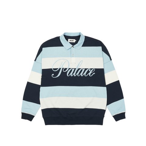 Palace CLASSIC STRIPE DROP SHOULDER POLO BLUES - Colorway