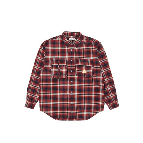 Palace CARGO POCKET FLANNEL SHIRT RED - Colorway
