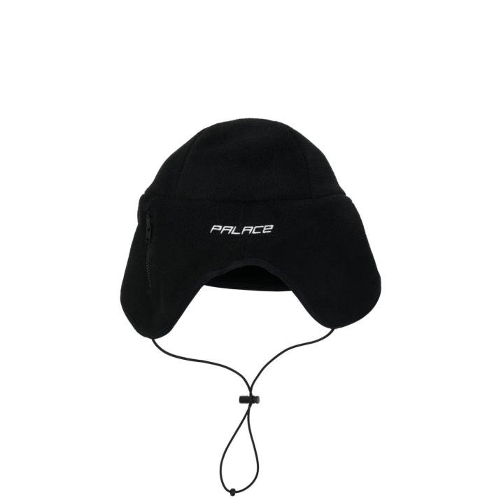 POLAR FLEECE FLAP HAT BLACK