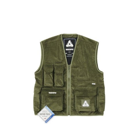 Palace GORE-TEX INFINIUM CORDUROY VEST GREEN - Colorway