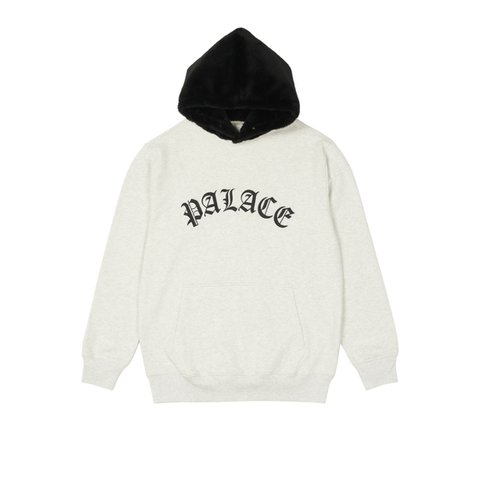 Palace FAUX FUR HOOD GREY MARL / BLACK - Colorway