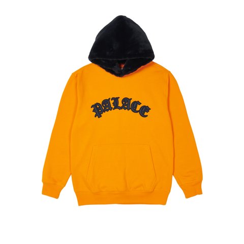Palace FAUX FUR HOOD ORANGE / BLUE - Colorway