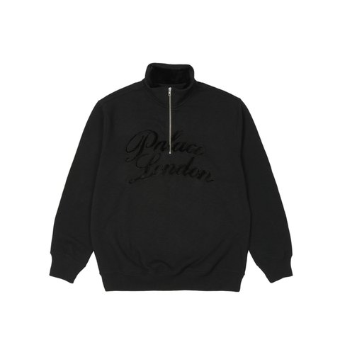 Palace VELOUR 1/4 ZIP BLACK - Colorway