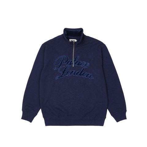 Palace VELOUR 1/4 ZIP BLUE - Colorway