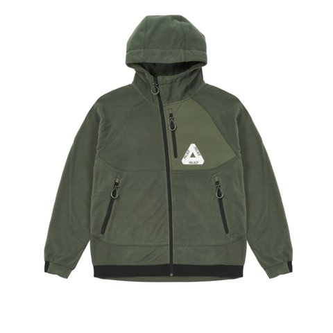 Palace POLAR FLEECE ASYMMETRIC JACKET GREEN - Colorway