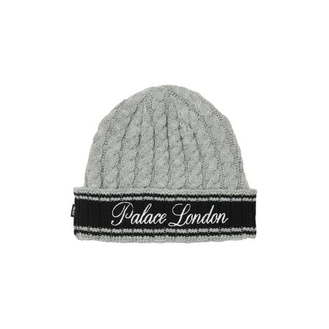 Palace PALACE LONDON CABLE KNIT BEANIE GREY