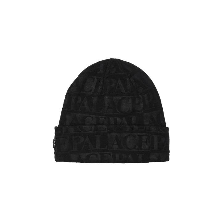 EMBOSS REPEAT BEANIE BLACK