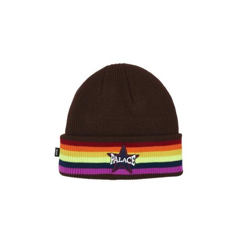 Palace RAINBOW BEANIE BROWN