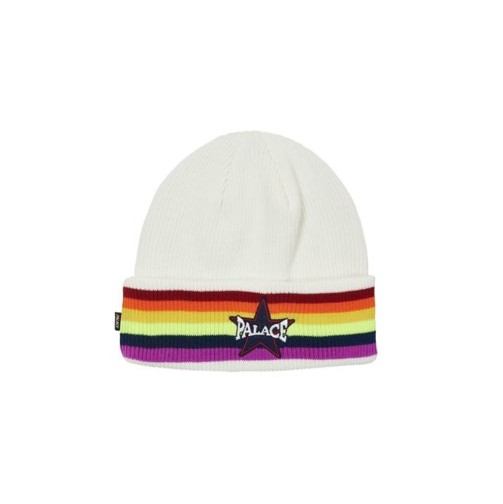 RAINBOW BEANIE WHITE