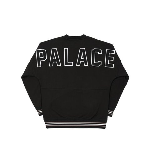Palace DROP SHOULDER COLLEGE CREW BLACK