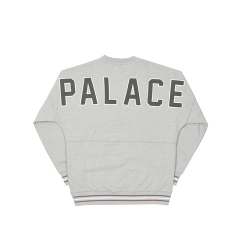 Palace DROP SHOULDER COLLEGE CREW GREY MARL