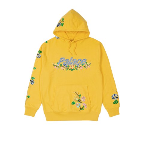 Palace FLOWER STITCH HOOD YELLOW - Colorway