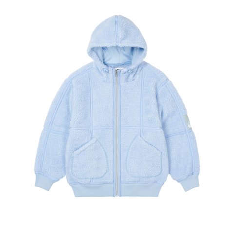 Palace SHERPA HOODED JACKET LIGHT BLUE - Colorway