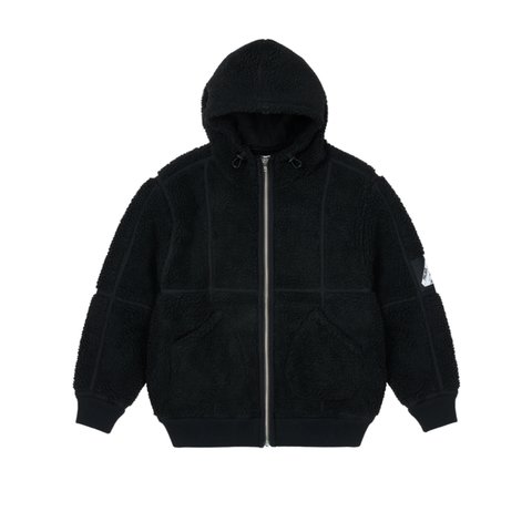 Palace SHERPA HOODED JACKET BLACK - Colorway